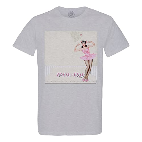 T-shirt rose pin up homme en coton bio vintage col rond pour vos sorties retro