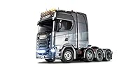 Tamiya 56371 1:14 RC Scania 770S 8x4/4 - Bausatz zum Zusammenbauen, RC Truck, fernsteuerbarer, Lastwagen, LKW, Konstruktionsspielzeug, Modellbau, Basteln, Unlackiert