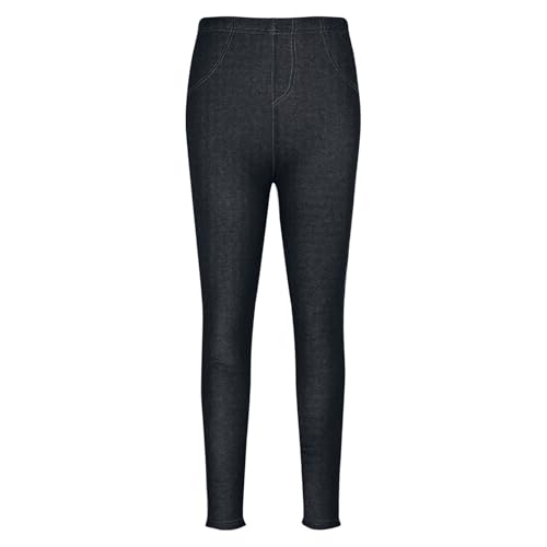 HGps8w Plus Size Jeggings for Women Fake Jeans High Waisted Skinny Denim Printed Casual Versatile Trousers with Pockets3