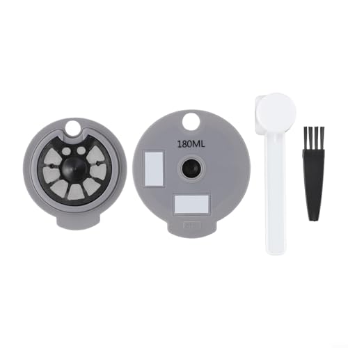 Cápsula de café reutilizable compatible con Bosch para Tassimo, capacidad de café de 12 g, incluye taza de cápsula, tapas de 60 ml y 180 ml, cuchara y cepillo para una preparación y mantenimiento