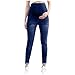 Maternity Jeans for Short Women Petite Maternity Jeans Stretch Comfy Skinny Denim Pants Pregnancy Over Belly Stretch Loose Fit with Pockets for Everyday Dark Blue