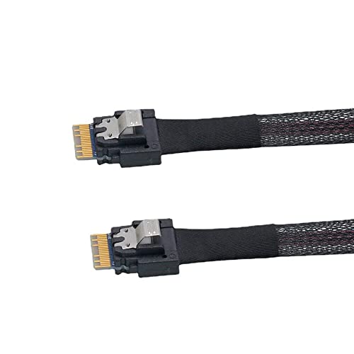 Câble Slimline SAS SFF-8654 4i 38P noir de 1m avec connecteurs de haute précision - 4