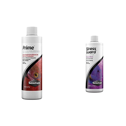 Seachem Prime and StressGuard Aquarium Water Conditioners (250 ml + 500 ml)