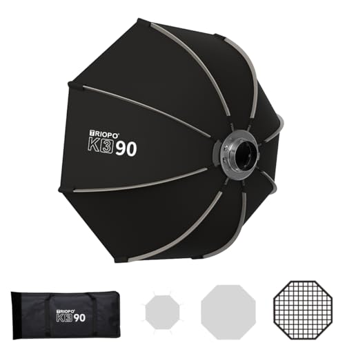Softbox Octogonale TRIOPO K2-90 90cm Avec Grille - Monture Bowens - Neuf