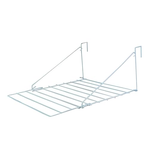 KAV Over Door Utility Dryer Clothes Airer - 7m Metal Laundry Towel Rail - Indoor Outdoor Washing Line Drying Rack for Clothes, Caravans - White