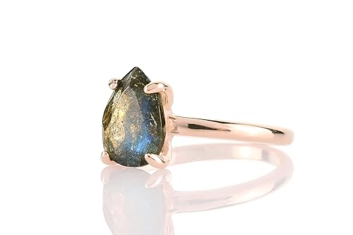 Bague poire en labradorite pour femme, l'accessoire de mode quotidien