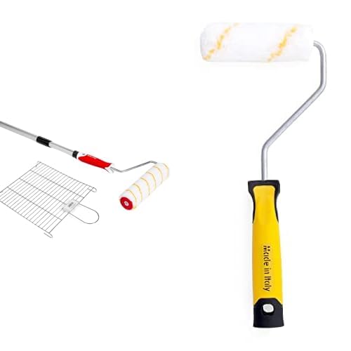 PENNELLIFICIO 2000 | Set Pittura Professionale Composto da Rullo, 10 Rullini, Asta in Alluminio da 200 cm e Retina in Metallo Scola-Rullo, Indicato per Pitture da Interni e Idropitture - Made in Italy
