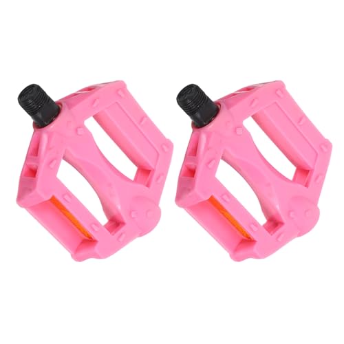JUMPLAWN Pedales de Bicicleta para Pequeños Juego de 2 Piezas de Plástico Rosa Eje Central Antideslizante Repuesto para Bicicletas Infantiles Accesorios Seguros para Ciclismo Familiar