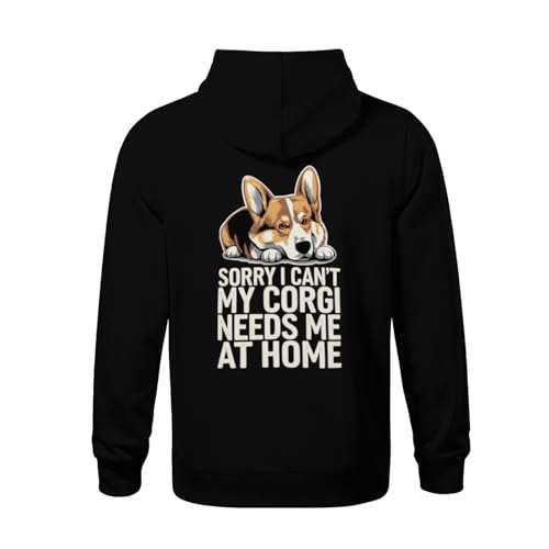 Kids Retro Funny Sorry I Can't My Corgi Needs Me At Home Boys Girls Lightweight Kangaroo Pocket Fleece Hoodies3