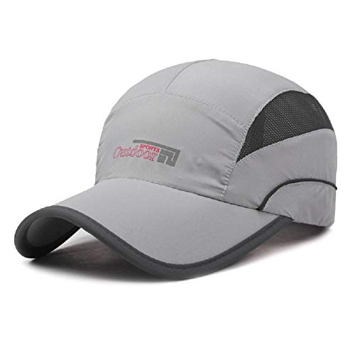Casquette de Baseball Unisexe Séchage Rapide Maille Aérée Extérieure Protection UV Chapeaux de Soleil Casquettes de Sport pour Golf Cyclisme Course à Pied Pêche (O-Gris Clair) Cover