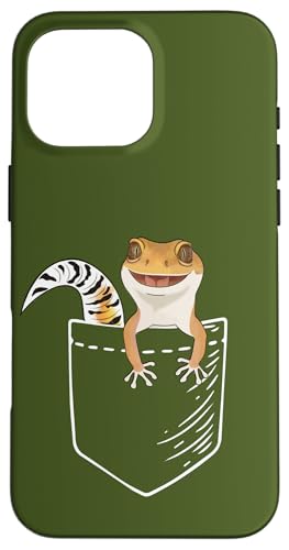 Cute Kids Womens & Mens Reptile Pocket Leopard Gecko Lover �X�}�z�P�[�X iPhone 16 Pro Max �p