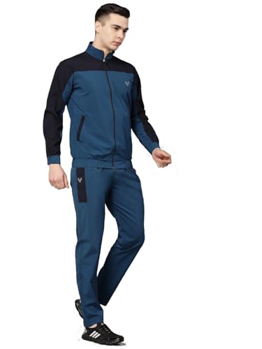 UZARUS Men's Athletic Gym Running Sports Track Suit (Airforce Blue)