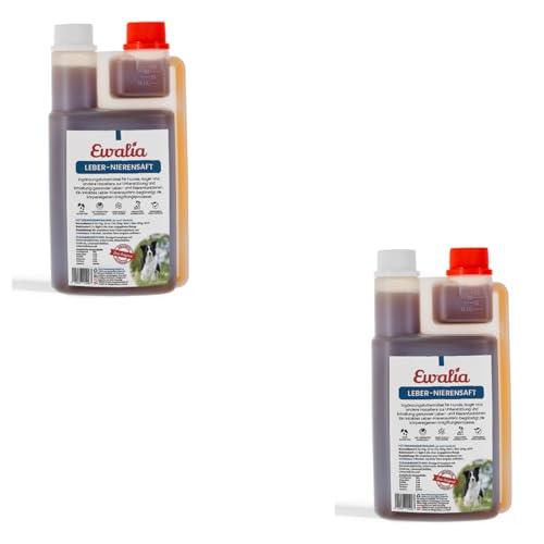 EWALIA Leber-Nierensaft | Doppelpack | 2 x 500 ml | Ergänzungsfuttermittel für Hunde & andere Haustiere | Mit Mariendistel