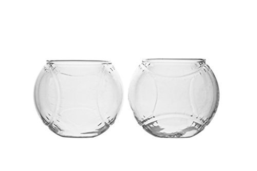 Baseball Whiskey Glass - Rocks Glass for Rum, Tequila, Scotch, Glasses- Whiskey Gifts - 10oz Cocktail, Lowball, Old Fashioned Glass (Set of 2) Baseball Bar Decor & Bourbon Gifts by Prestige Decanters