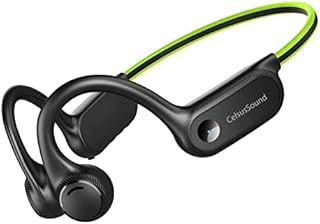 HCMOBI Bone Conduction Headphones, running Sports headphones,Open Ear Headphones,Wireless headphones with Mic, Sweat Resistant sports earphoes for Cycling,Gym,Driving,Music Hiking(Green)