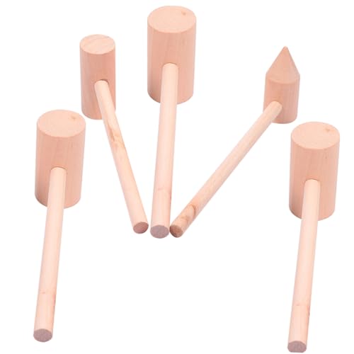 UPKOCH 5 Peças Pequeno Martelo De Madeira Mini Marretas De Madeira Ferramentas De Madeira Para Casa
