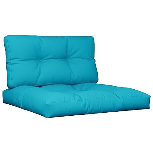 vidaXL Lot de 2 Coussins de Palette, Coussins de Siège de Salon, Coussins de Canapé de Jardin, Coussins de Chaise Extérieur, Turquoise Tissu