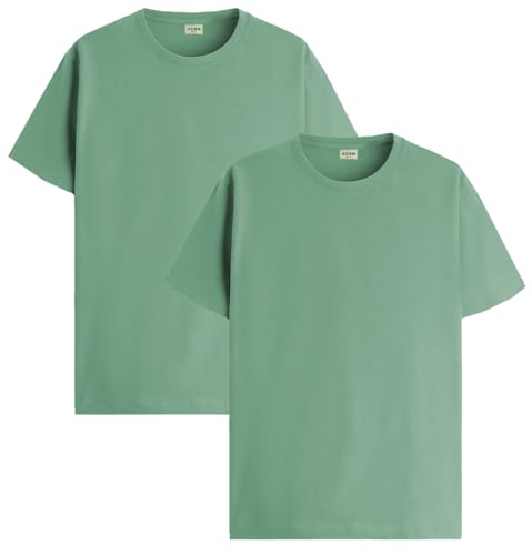 Image of ADRO Men's Cotton Regular Fit Combo Plain Solid T-Shirt Pack of 2