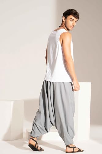 Image of The Veshti Company Printed Harem Pants for Men's Cotton Hippie Style Baggy Boho Yoga Pajama Pant with Pocket