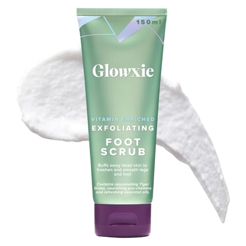 Image of Glowxie Vitamin Enriched Foot & Leg Scrub - 150ml - Soothing, Hydrating and Exfoliating Scrub - Rubs Away Dead Skin - Natural Ingredients - Infused With Vitamin E, B3 & Pro-B5