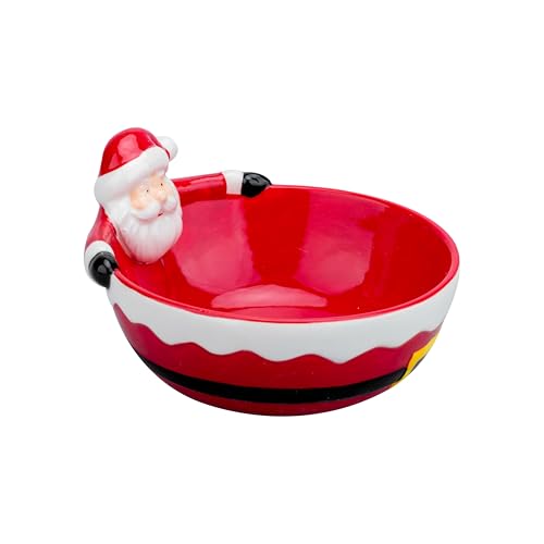 HPYNPES Large Ceramic Santa Candy Bowl – Christmas Decorative Snack Dish for Holiday Table Centerpiece, Santa Claus Shaped Holiday Treat Bowl for Parties, Kitchen, or Living Room Decor