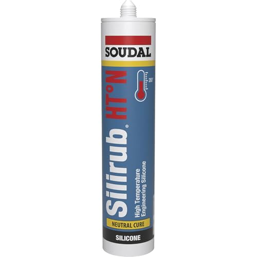Silirub HT° - N - Mastic silicone neutre résistant à la chaleur - Soudal - Cartouche de 300 ml Noir