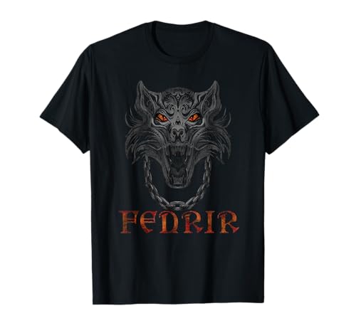 Fenrir Viking Norse Wolf Monster With Red Eyes T-Shirt
