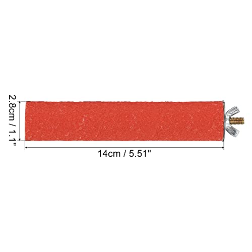 Image of PATIKIL 1.1x5.5 Inch Bird Cage Perch, Parrot Stand Paw Grinding Stick Bird for Parakeet Cockatiel Cage Accessory, Red