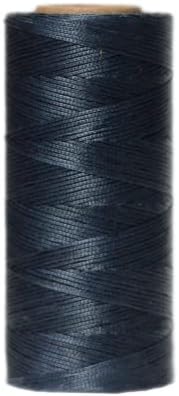 Victohome 100% Polyester Flat Waxed Threads, 150D/0.8mm, 270Yards/247m. All-Purpose Threads Hand Sewing Leather Projects and Crafts. (Denim)
