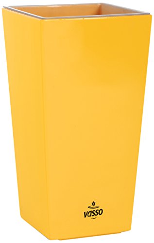 Vasso Kalika Vina Smart Pot, Yellow, 9.5x9.5x18.5 cm