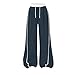 wodceeke Girls Baggy Sweatpants High Elastic Waisted Straight Wide Leg Casual Pants Gym Workout Trousers for Teens Navy