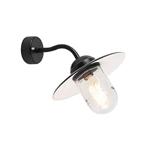 Qazqa – Industrie I Vintage I Country Außen Wandleuchte schwarz – München I Außenbeleuchtung – Stahl Rund – LED geeignet E27