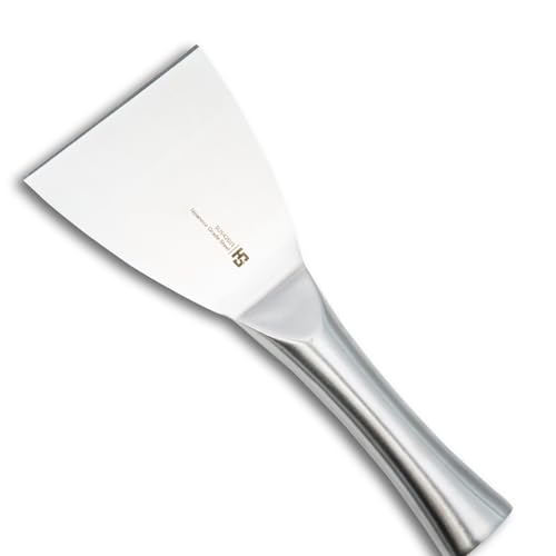 Image of HS 4 Inch Professional Stainless Steel Scraper with Medium Handle | Japanese Grade | Stainless Steel for Home and Commercial Use | SUS420J2