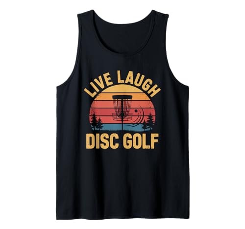 Live Laugh Disc Golf Retro Discgolf Disc Golf Frisbee Uomini Canotta