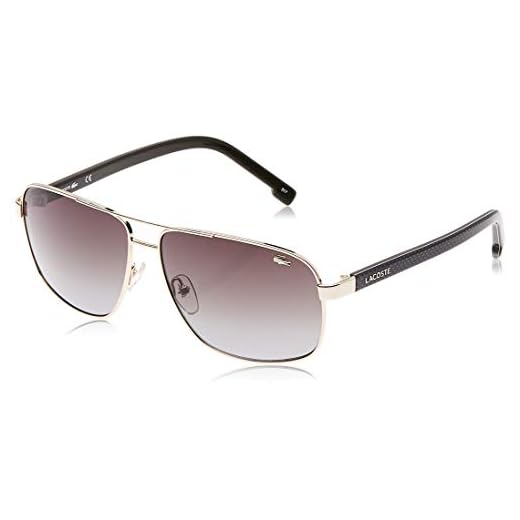 Lacoste Men's L162S Rectangular Sunglasses, Gold/Brown, 61 mm