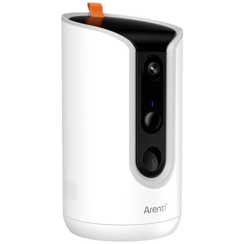 ARENTI Dog Treat Petcam1T Caméra de surveillance WiFi innovante pour animaux de compagnie avec distributeur de friandises intégré, interaction avec les animaux domestiques en l'absence