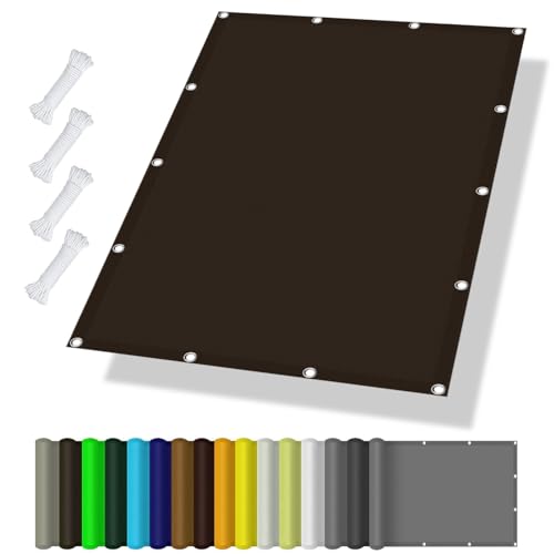 Voile d'ombrage imperméable 1.5x4m marron pour protection patio - 2