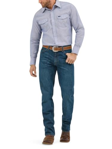Wrangler Herrenshirt, Cowboy-Schnitt, Western-Stil, langärmelig, Khaki. Gr. Medium, Light Denim – Ansicht 3