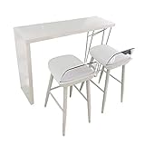 T-Table Lxn Blanco de Madera sólida Bar, Mesa de Bar-Comedor con Patas de Metal, Moderna Simplicidad Alta Mesa Adecuada para el hogar, Hotel, Comedor, Cocina, Bar (Excluyendo Silla de la Barra)