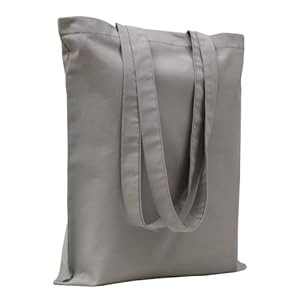 POLHIM® Sacs en Tissu - Sacs pour Linge, Sport, Shopping, Nourriture - Respectueux de l'environnement - Sacs en Toile de Jute réutilisables - Non imprimés - 38 x 42 cm, 145 g/m², Gris Clair.