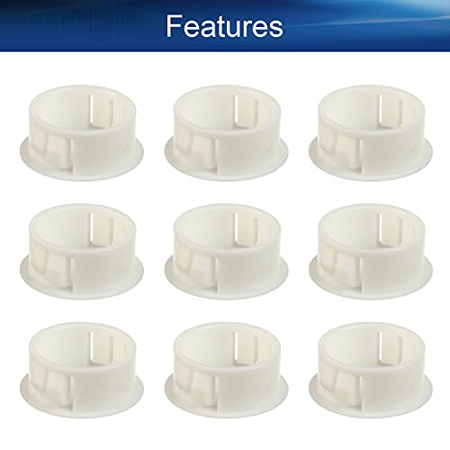 Image of Heyiarbeit 50pcs Hole Plugs 7 /8 inch / 22mm Nylon Plastic Round Snap in Type Locking Hole Tube Furniture Fencing Post Pipe Insert End Caps White Tone
