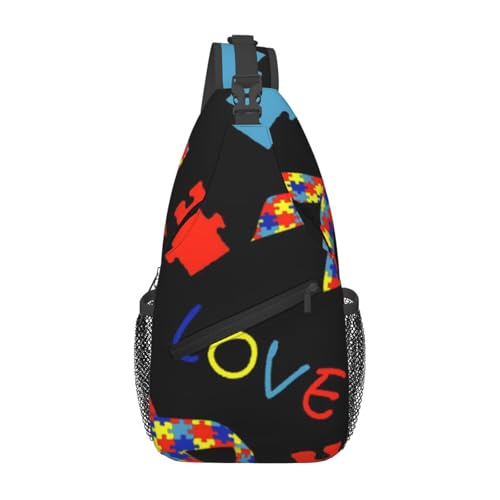 Autism Awareness Ribbon Portable And Large Capacity Men'S Casual Cross Chest Bag