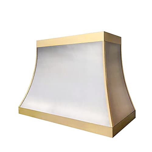 SINDA Stainless Steel Oven Hood Cover with High CFM Commercial Grade Range Hood Insert, Inlcudes Fan Motor, Blower Box, Baffle Filter and Lighting, SRH27I3639R, 36"Wx39"H, Island Mount