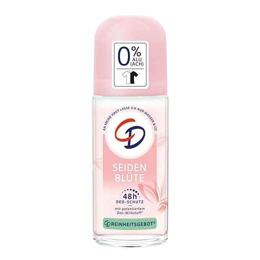 CD Deo Roll-On 'Seidenblüte' 1 x 50 ml, Deodorant ohne Aluminiumsalze, langanhaltender Schutz für 48 h, veganes Hautpflegeprodukt, für empfindliche Haut geeignet