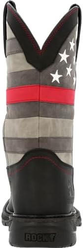 Rocky Men's RED LINE Western Boot, Black, 8 | Image 3