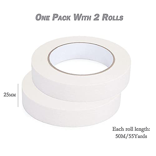 Zo.yehaa Masking Tape 1 Inch X 55 Yards X 2 Rolls, White Painters Tape General Purpose Tape For Arts Diy Crafts Painting Labeling Decoration School Projects Home Office, #TOP1