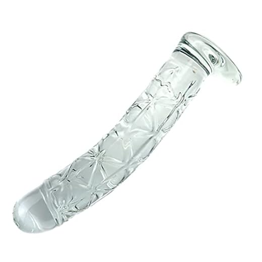 Varilla de masaje de cristal transparente de diamante largo, 22 cm de largo, 3,6 cm de diámetro
