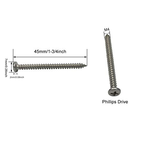 Tornillos acero inoxidable M4 x 45 mm Phillips Pan Head 100 pcs miniatura 2