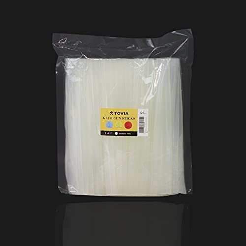 Mini Glue Gun Sticks 8" Long 0.27" Dia, T Tovia 60 Count Transparent Hot Glue Gun Refill Sticks, All-Purpose Dual Temp Glue Sticks #TOP4