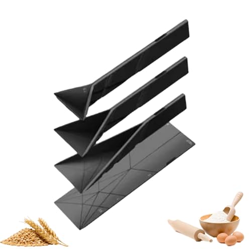 Magnetic Polygon Measuring Spoons, Flat 3-in-1 Measuring Spoon, Kitchen Foldable Flat 3-in-1 Measuring Spoon Tool (Black)